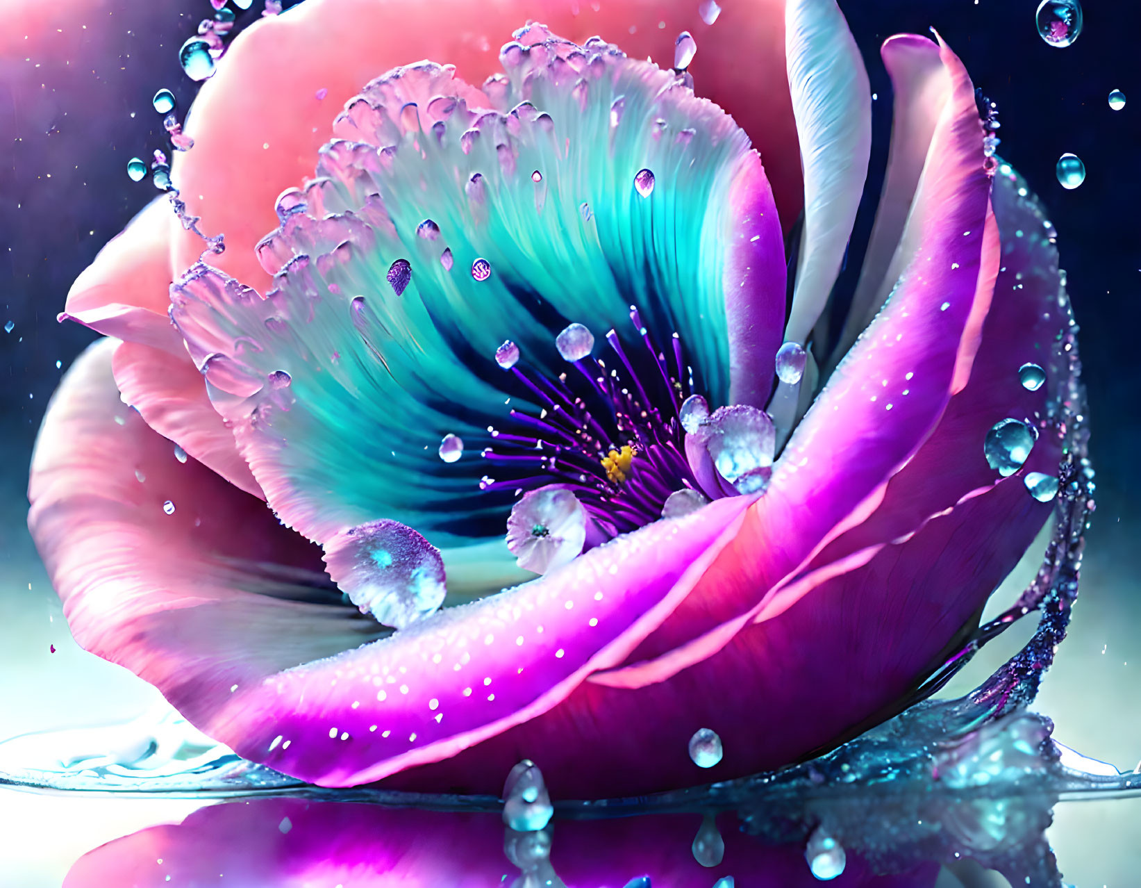 A flower in a swirling water 