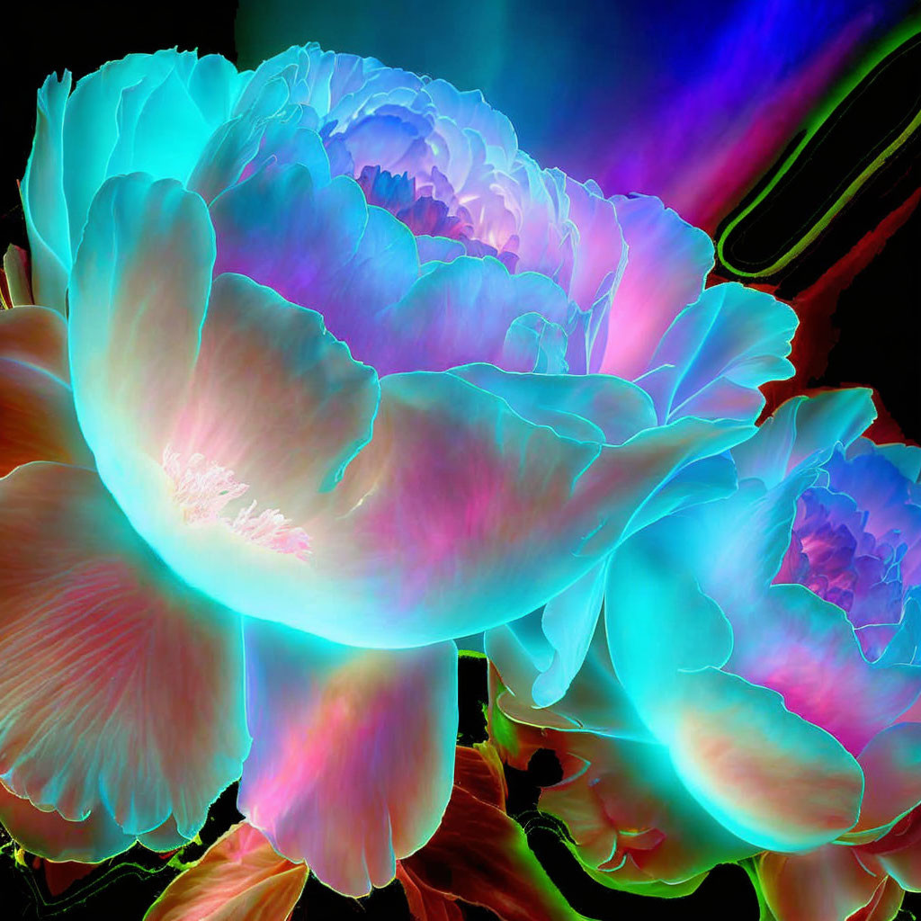 Glowing, translucent, opalescent peonies.