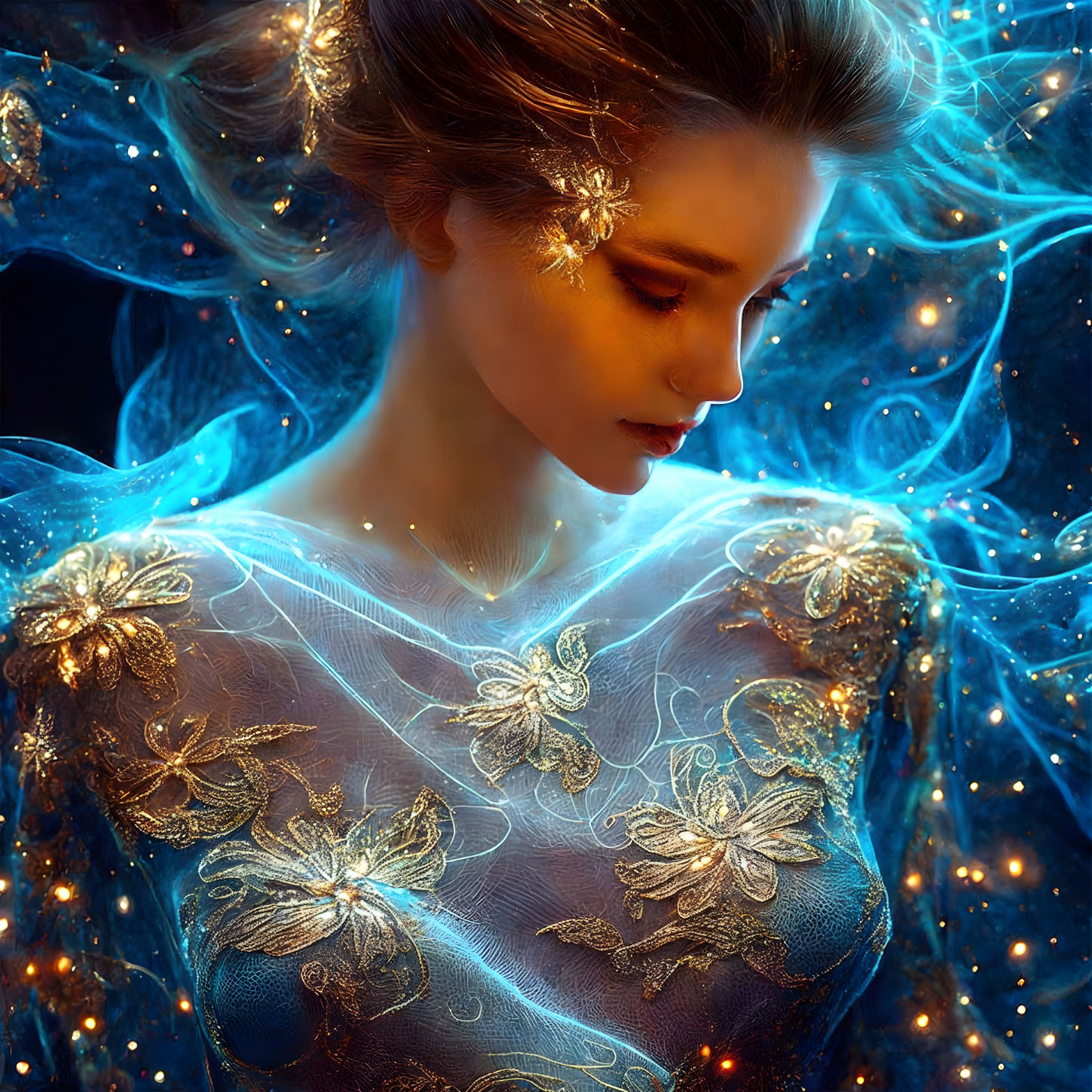 Bioluminescent stunning girl portrait #2