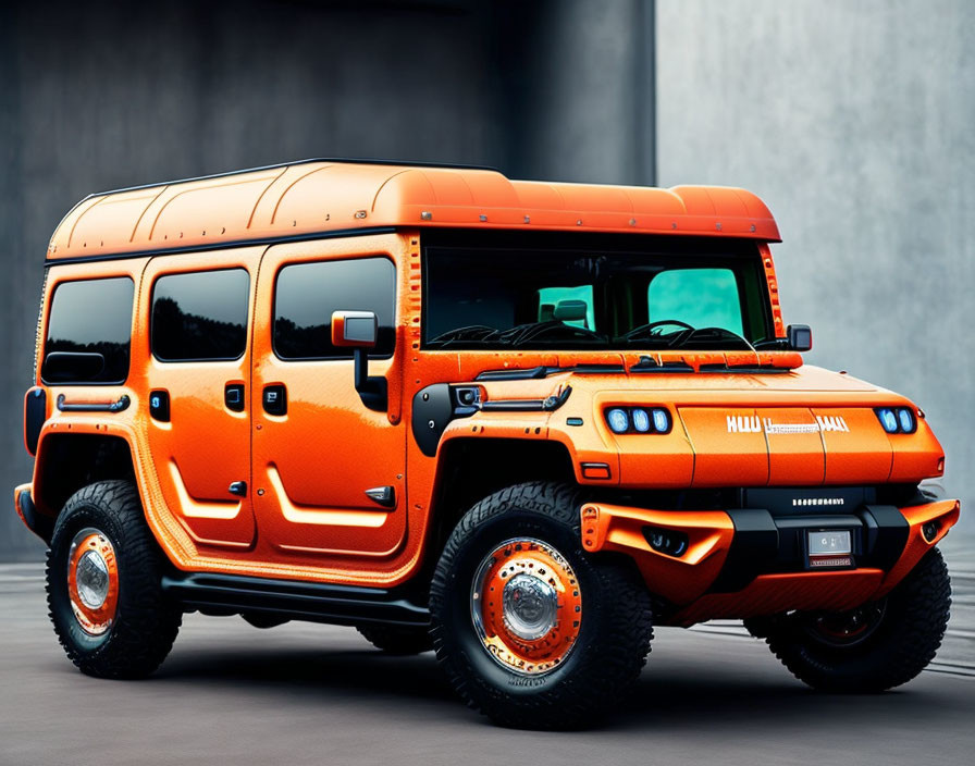 Orange Off-Road Vehicle with Roof Rack & Large Wheels