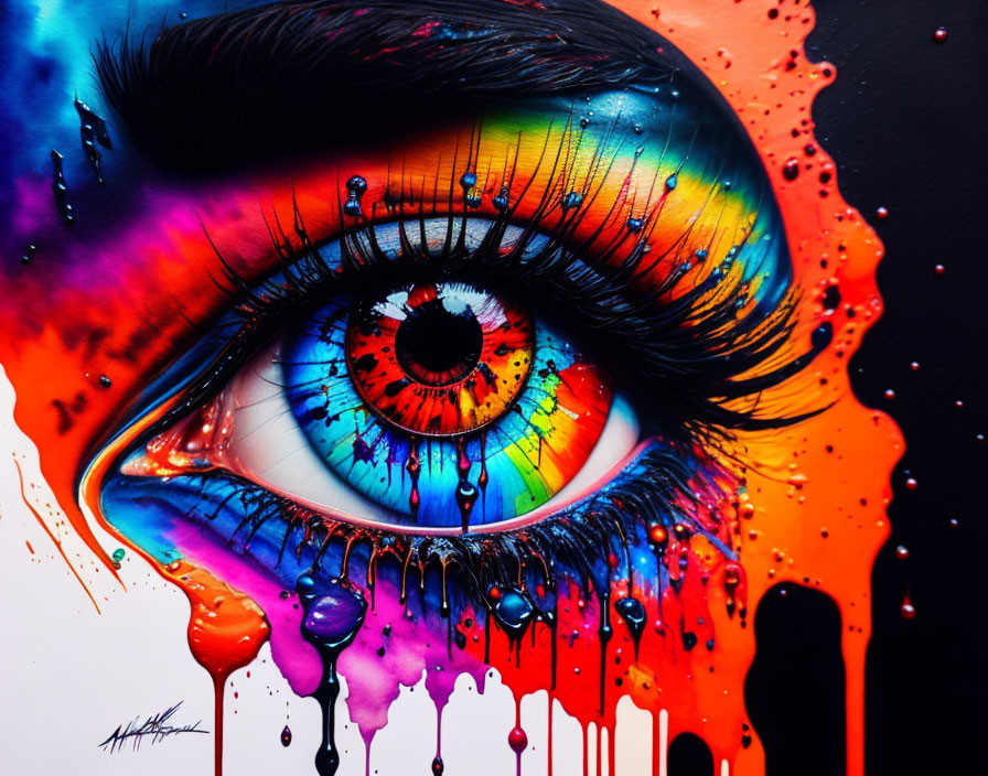 Drip painting eye