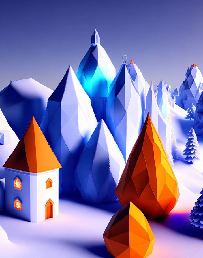 Winter paper village