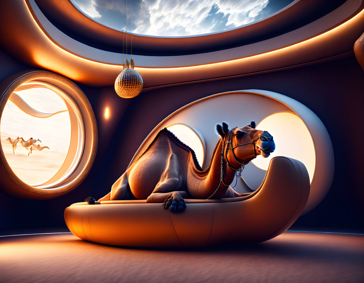 Camel in a space ship