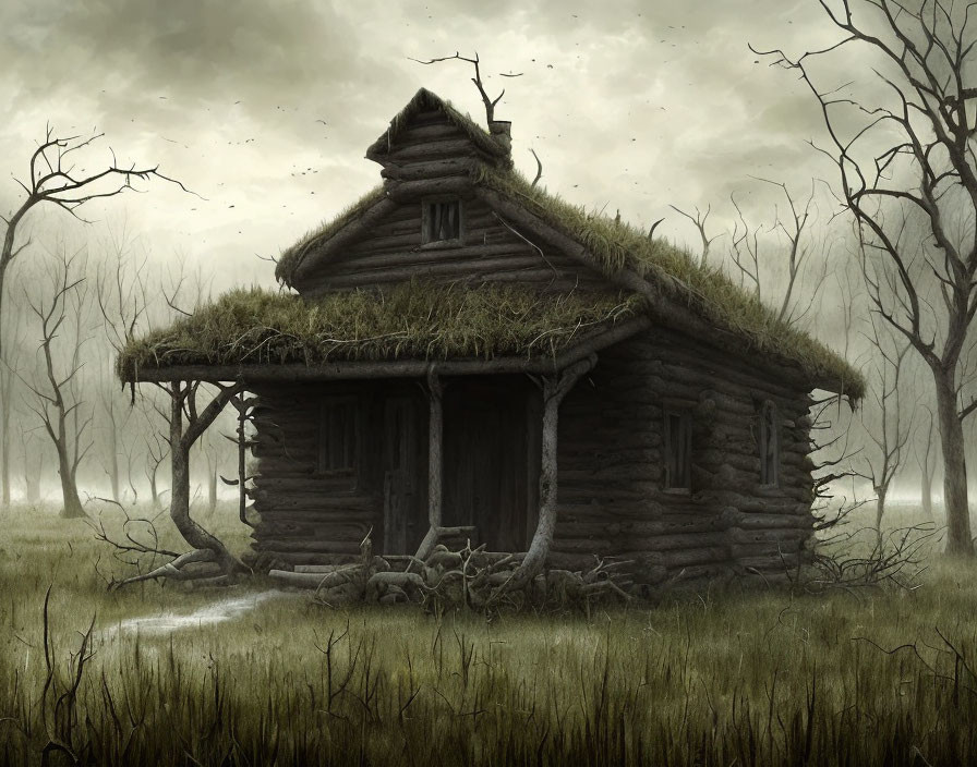 sod cabin in marsh