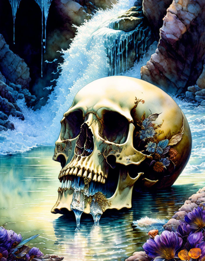 waterfall skull