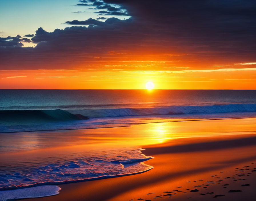 Golden Tranquility: Sunset at the Coastline