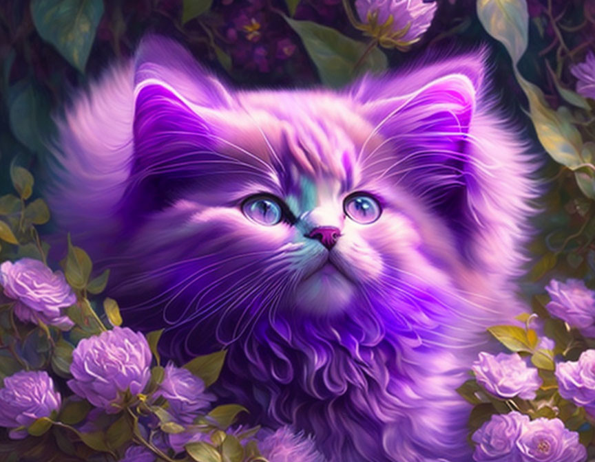 Purple Floof Cat