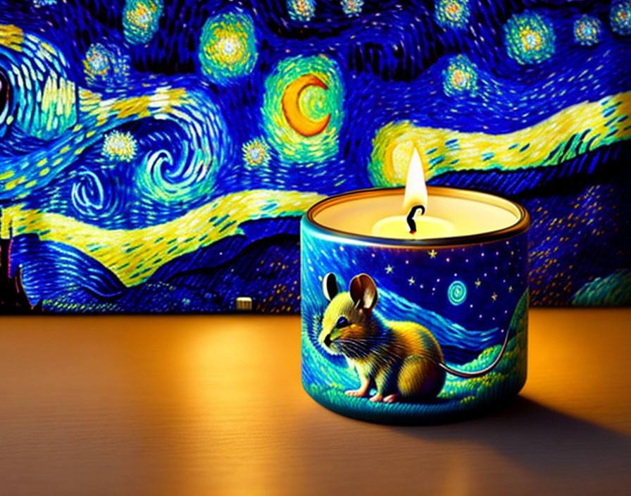Starry Night Mouse Candle