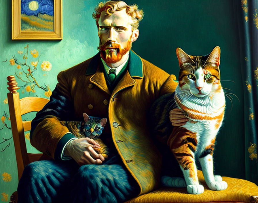 Van Gogh With Cats