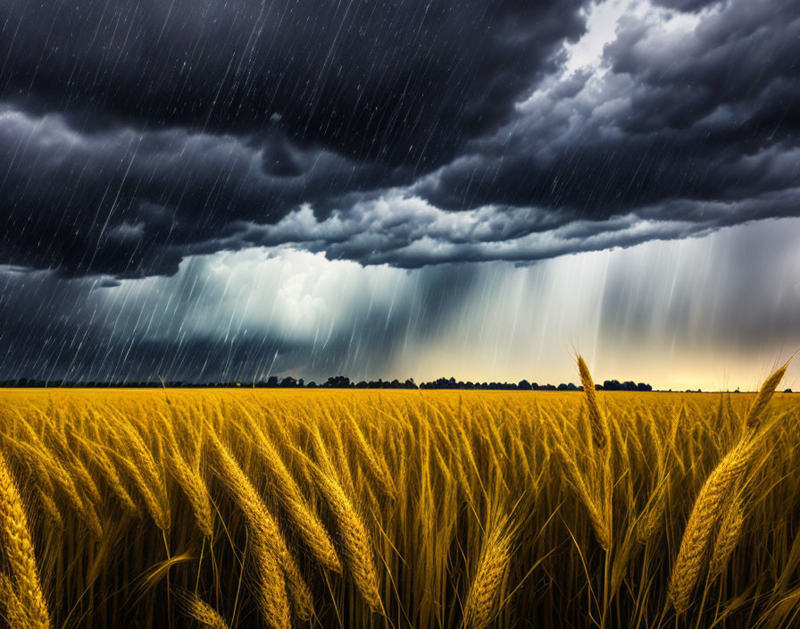 Rain in a field 