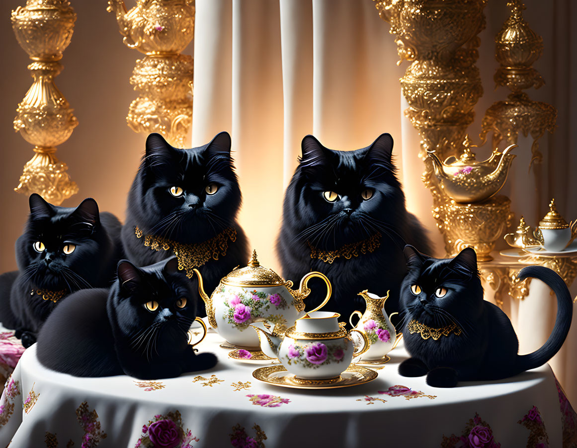 Black cat tea party