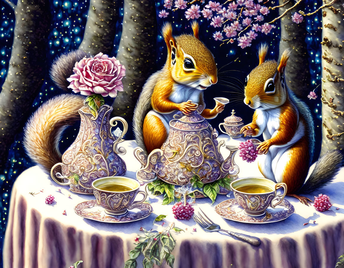 Squirrel tea party