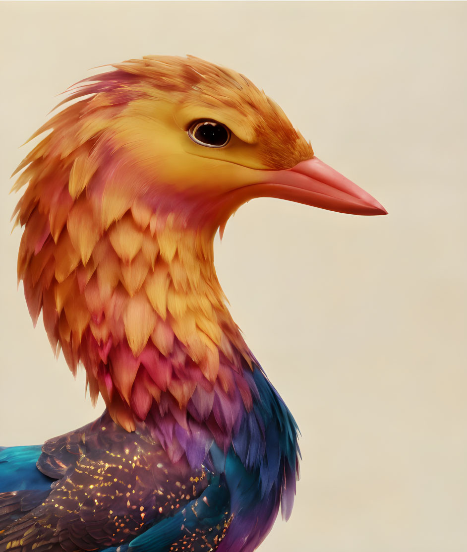 Golden Watercolor Duck,......