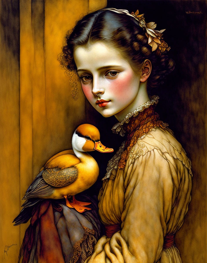 Girl with a duck