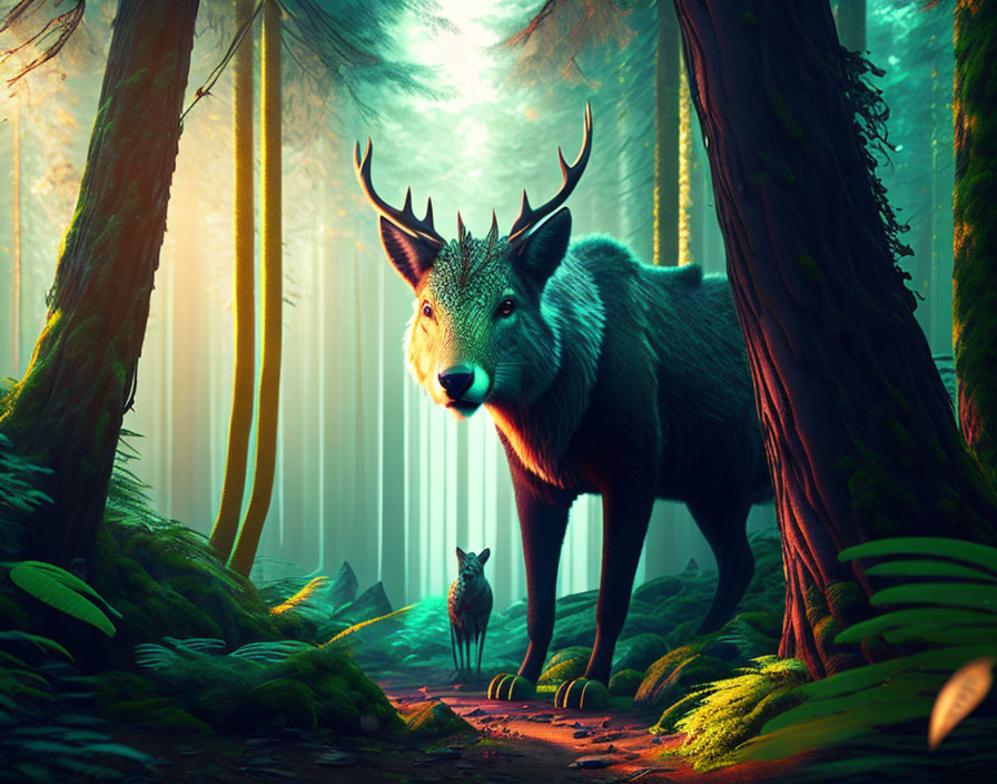 sci-fi animals in forest