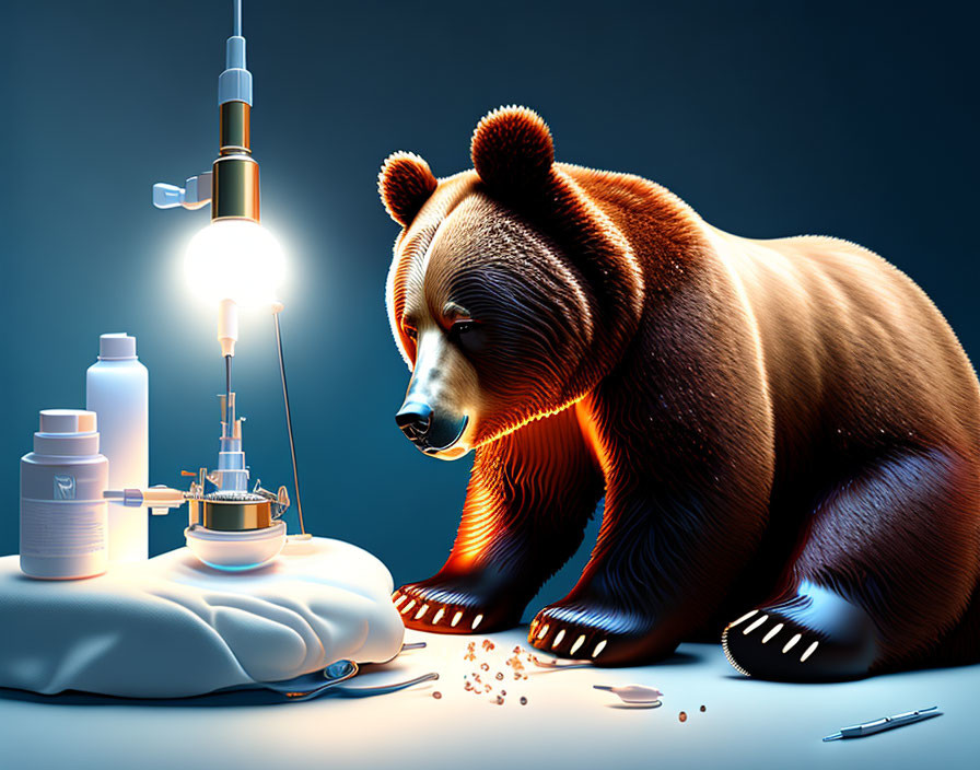 Bear doing surgery