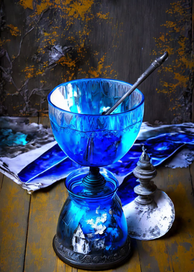 Shabby Chic - cobalt glass