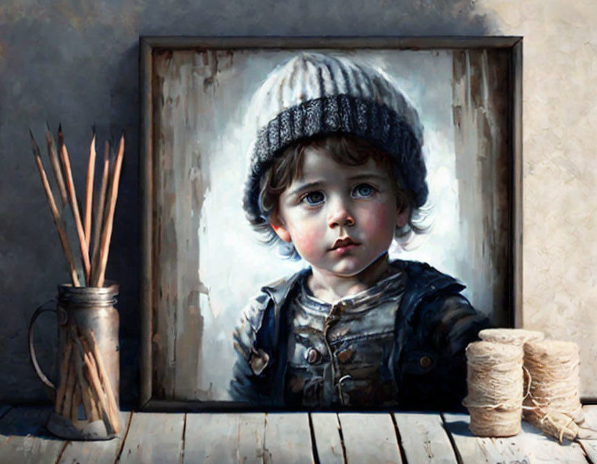 Shabby chic - portrait of a child 