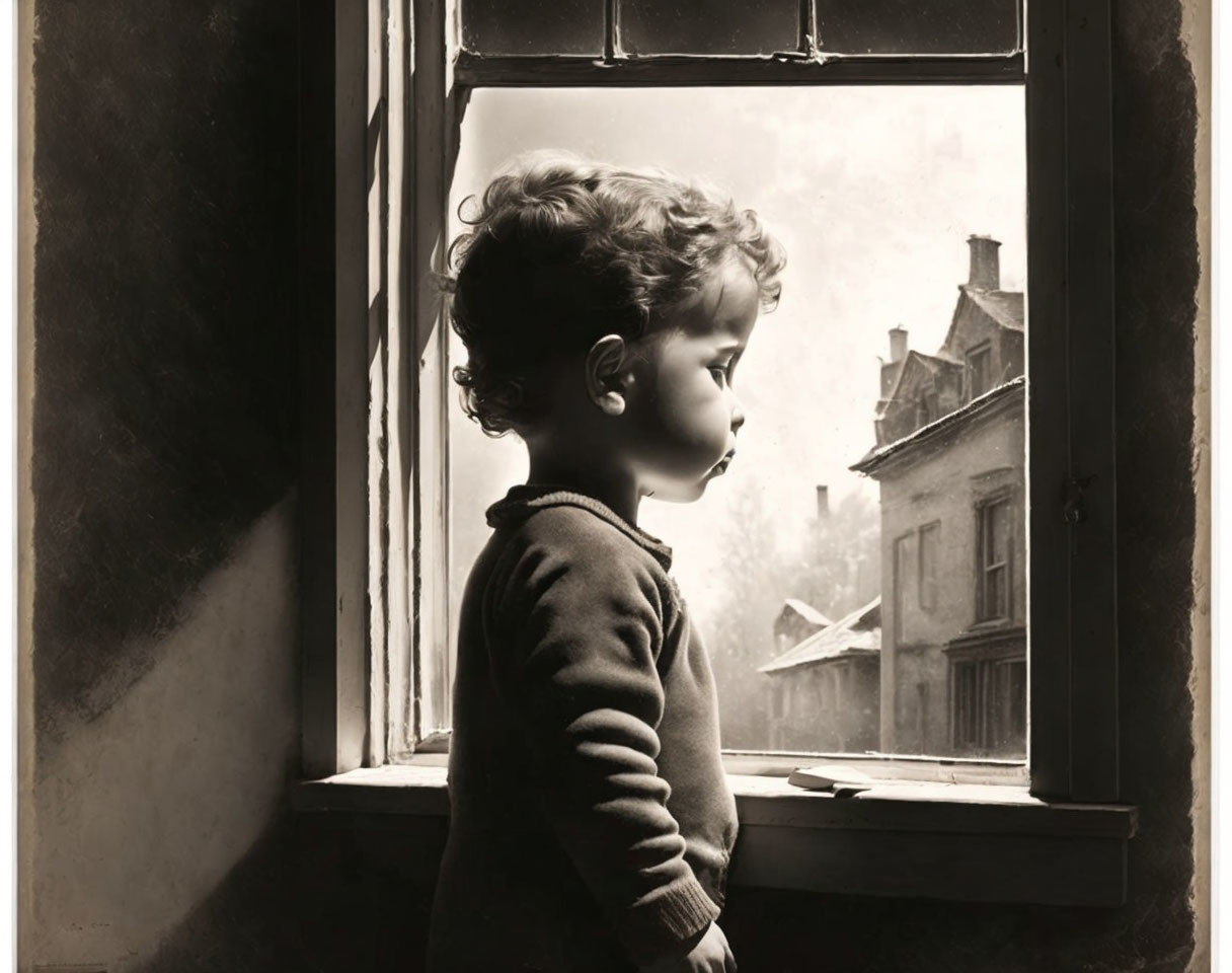 Vintage Shabby Chic - Child in the window