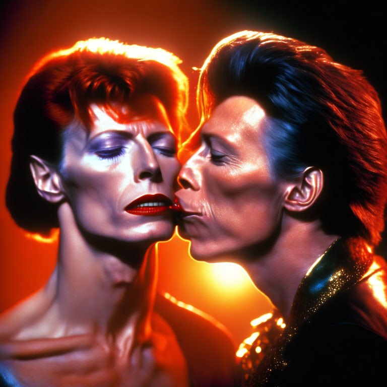Kissing David Bowie on a cheek 