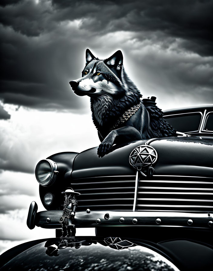 Another wolf on another car