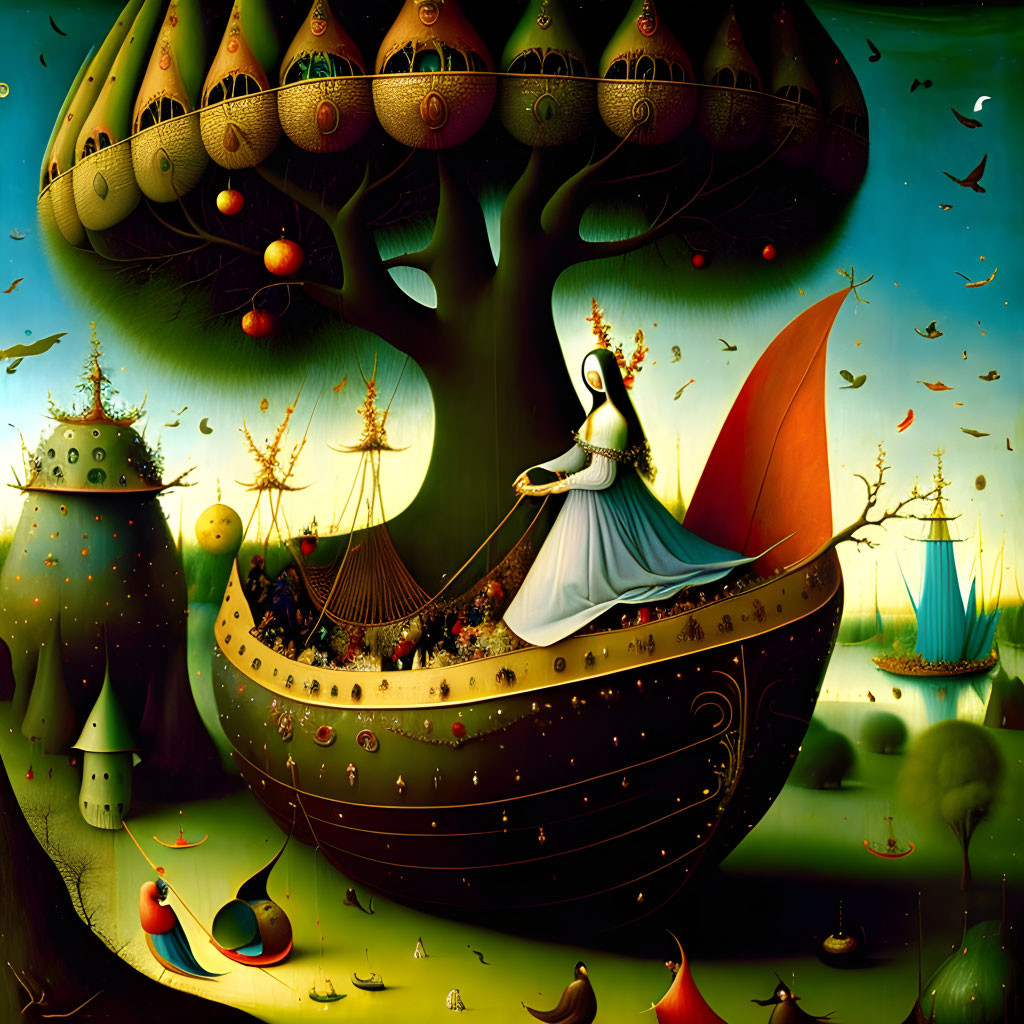 Tree woman & Earthly Delights on a Ship of Fools