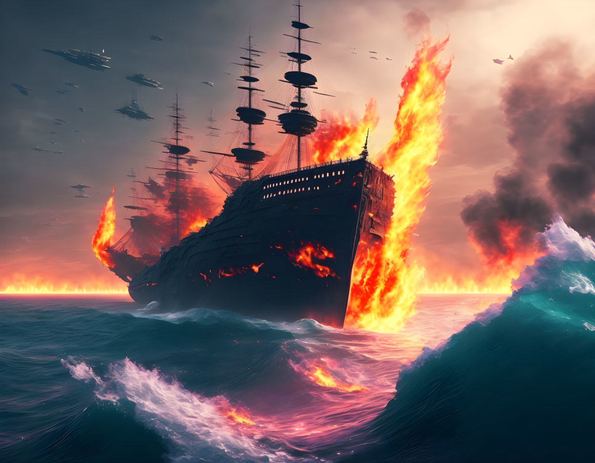 THE BURNING SHIP