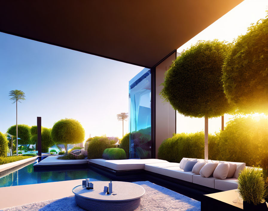 A futuristic modern living room