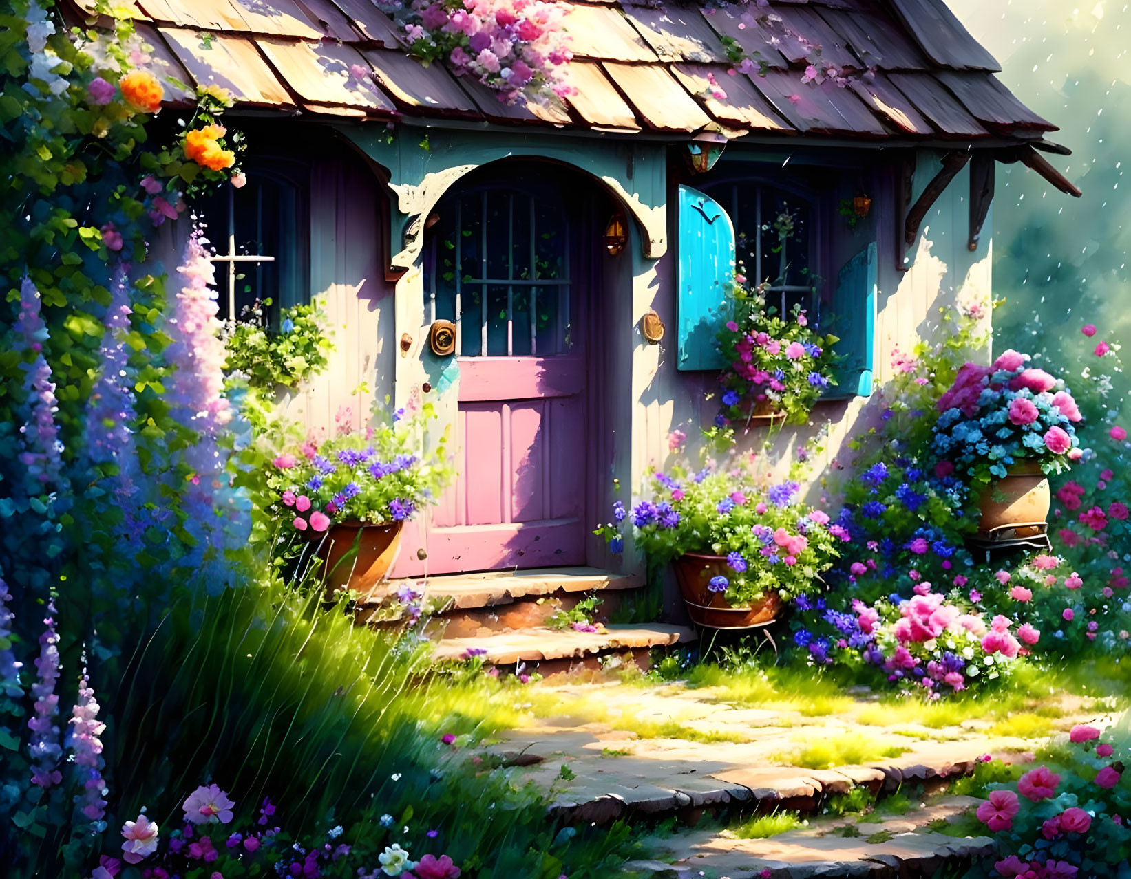 Speedpainting. An old but sweet little cottage, fl