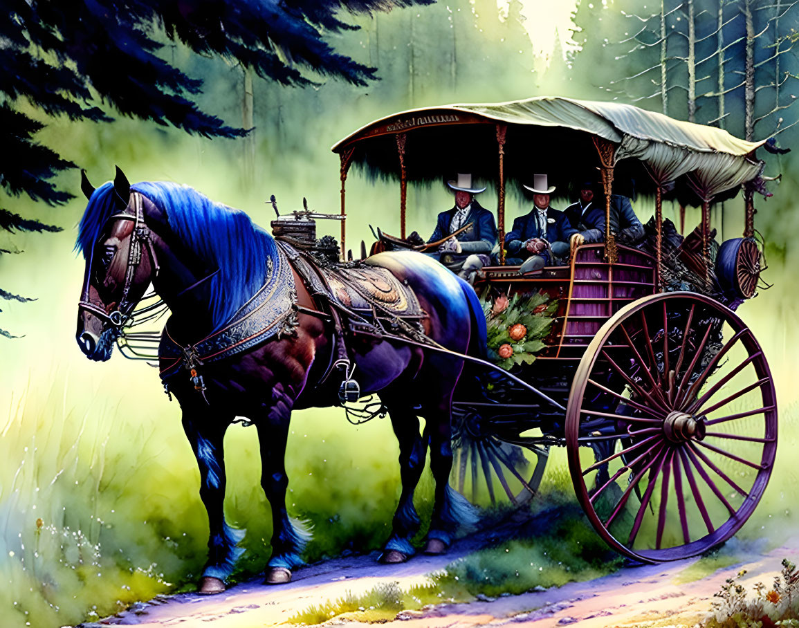 President Joe Biden driving horse wagon with weapo