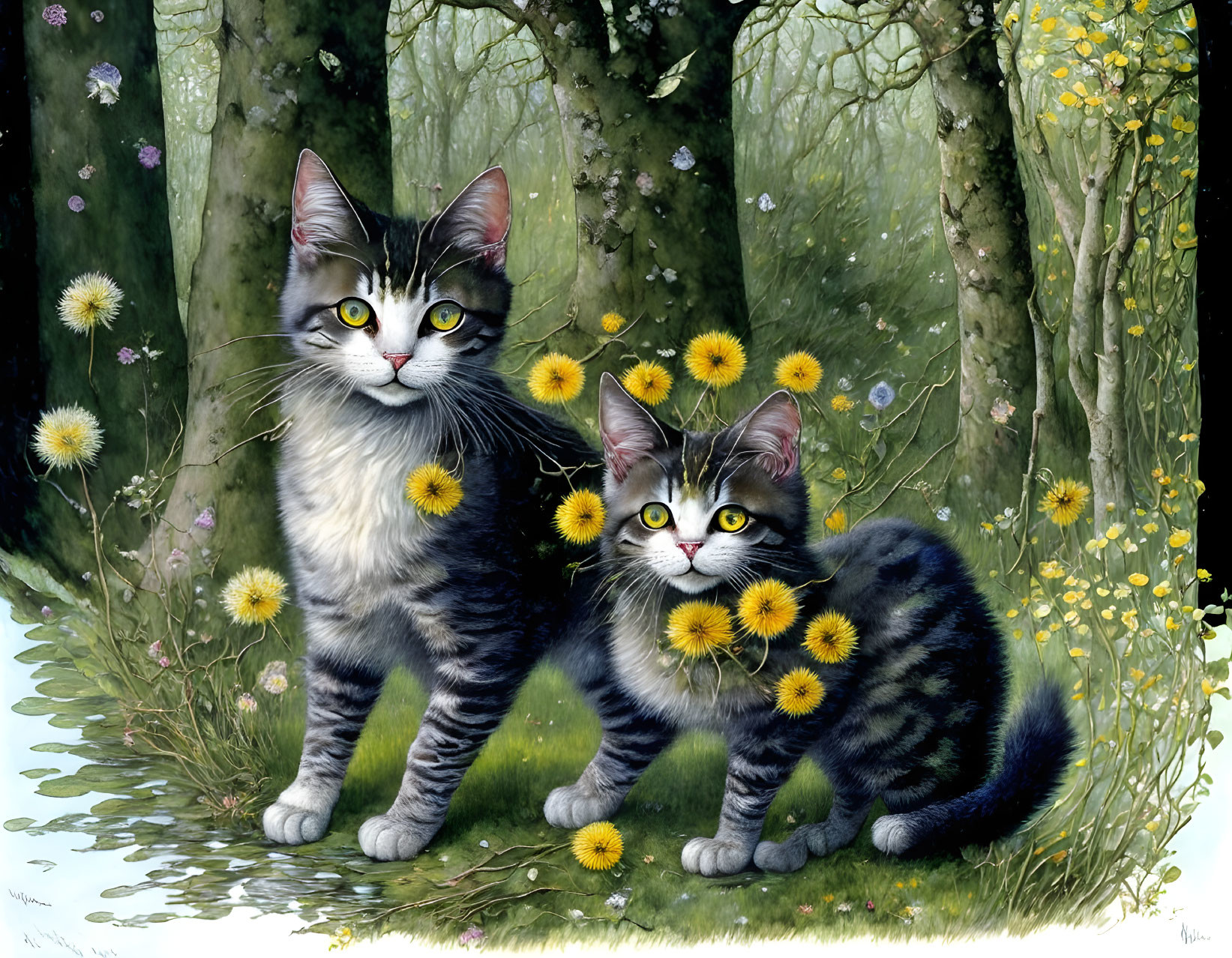 dandelion cats, Eyes all pupil, when skies turn gr