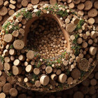Spherical Cork and Pink Tablet Tunnel Structure