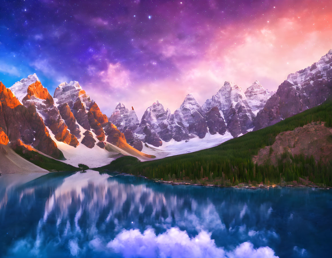 Colorful space between the mountains 