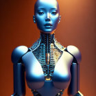 Futuristic female robot with sleek metallic design