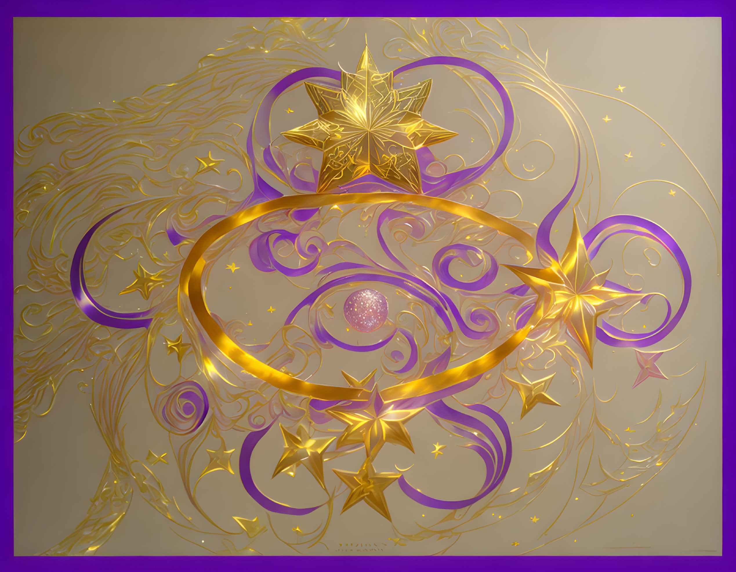 Golden Swirls: Celestial Elegance