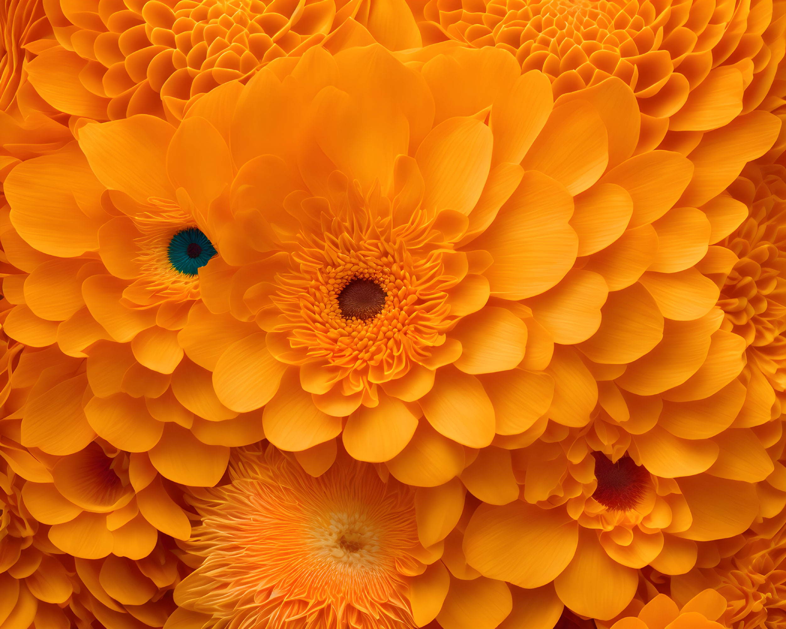 Sunburst Marigold Blooms