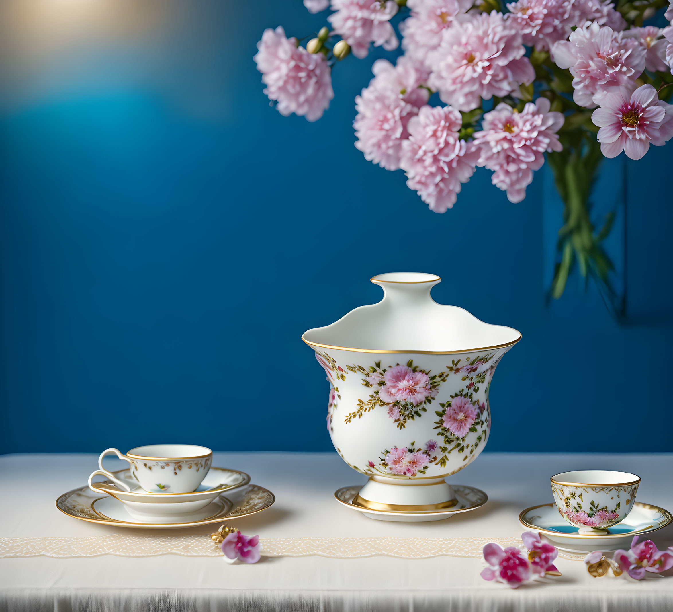Cherry Blossom Tea Set Display
