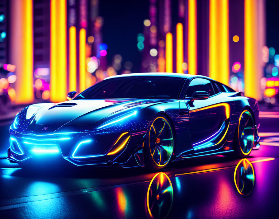 Neon Cars Lights
