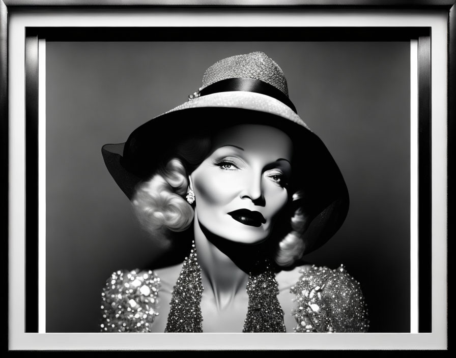 it is the face of Marlene Dietrich, on which an en