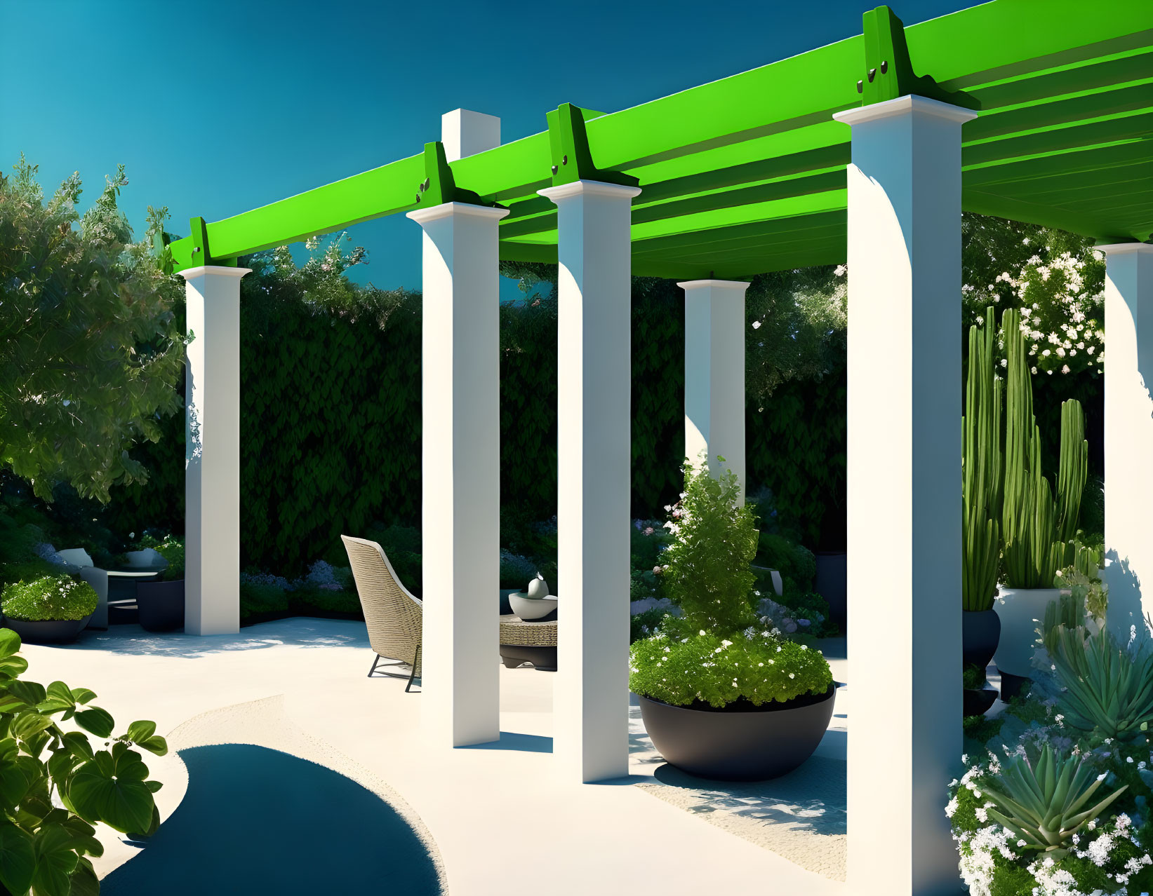 if a city pergola is painted green