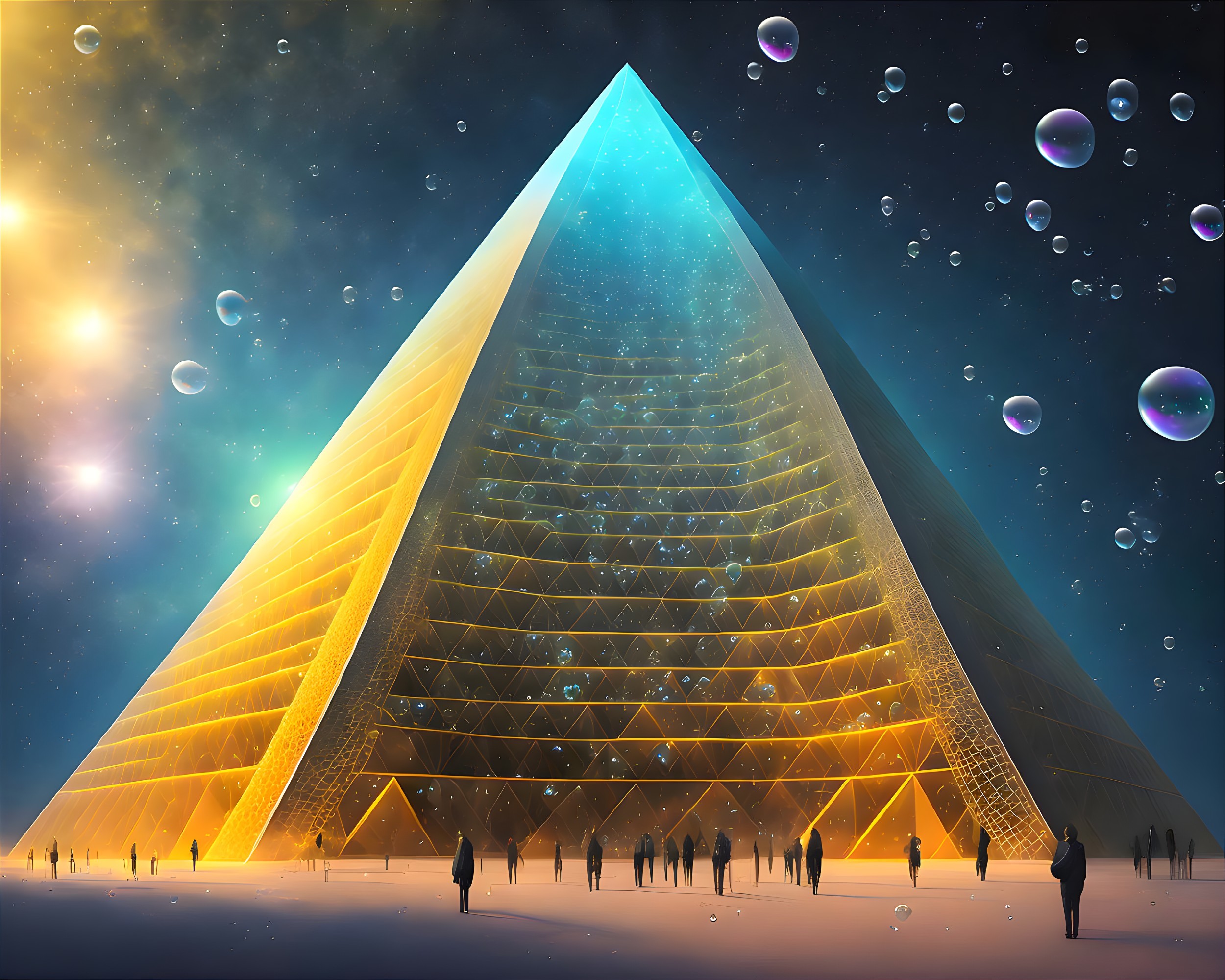 Human souls flying through the soc.pyramid