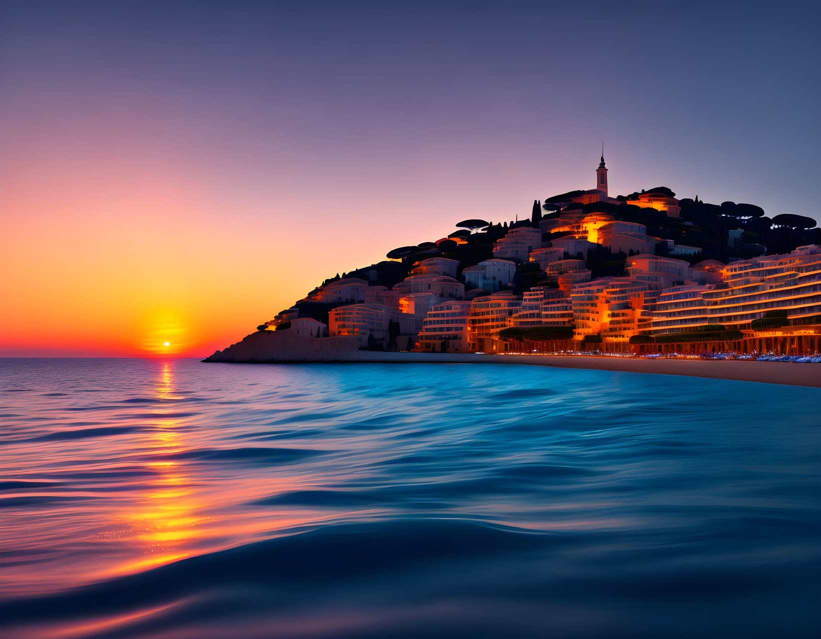 "Dazzling Dusk: The French Riviera's Evening Charm