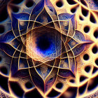 Colorful Fractal Art: Mandala Design with Symmetrical Shapes