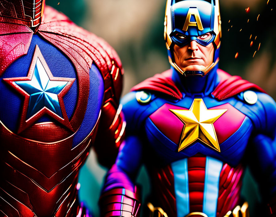 Detailed Spider-Man & Captain America Action Figures in Vibrant Costumes