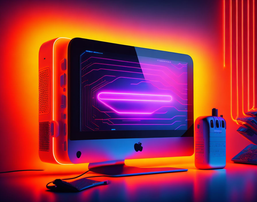 Cybersecurity neon