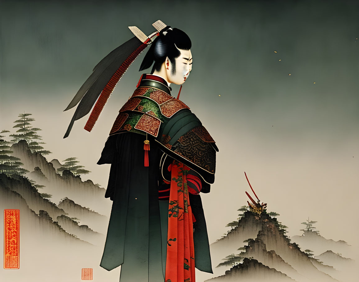 Classic Samurai watercolor