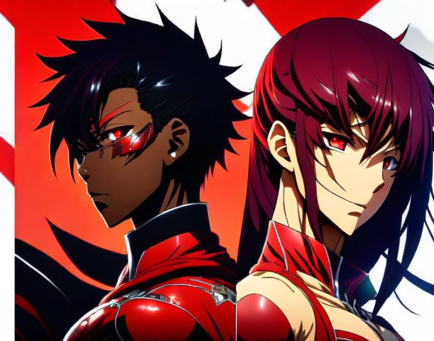 an anime with red and black lightning power