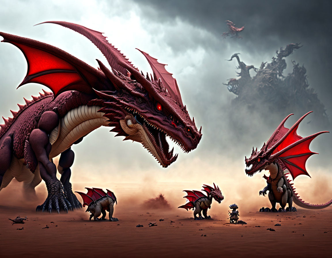 A red Sandstrom dragon