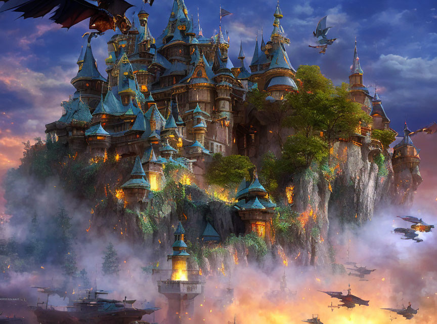 flying dragon castle