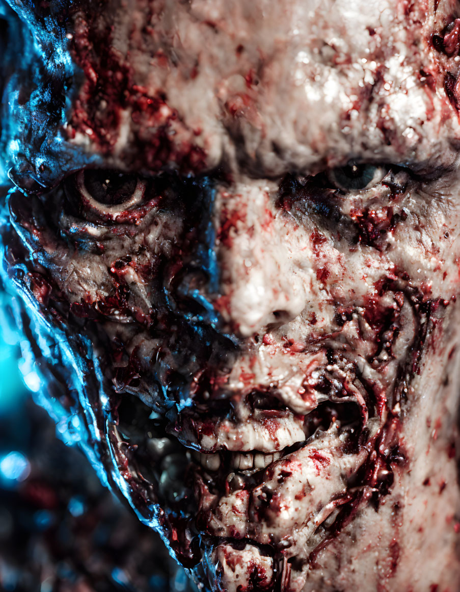 zombie extreme face closeup